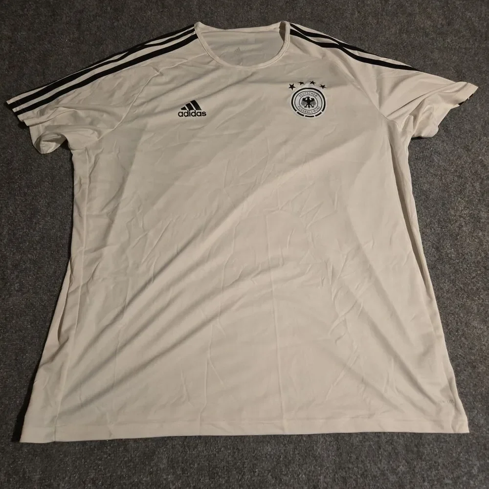 Adidas Deutscher Football Jesery Mens 2XL White Pullover Short Sleeve Climalite